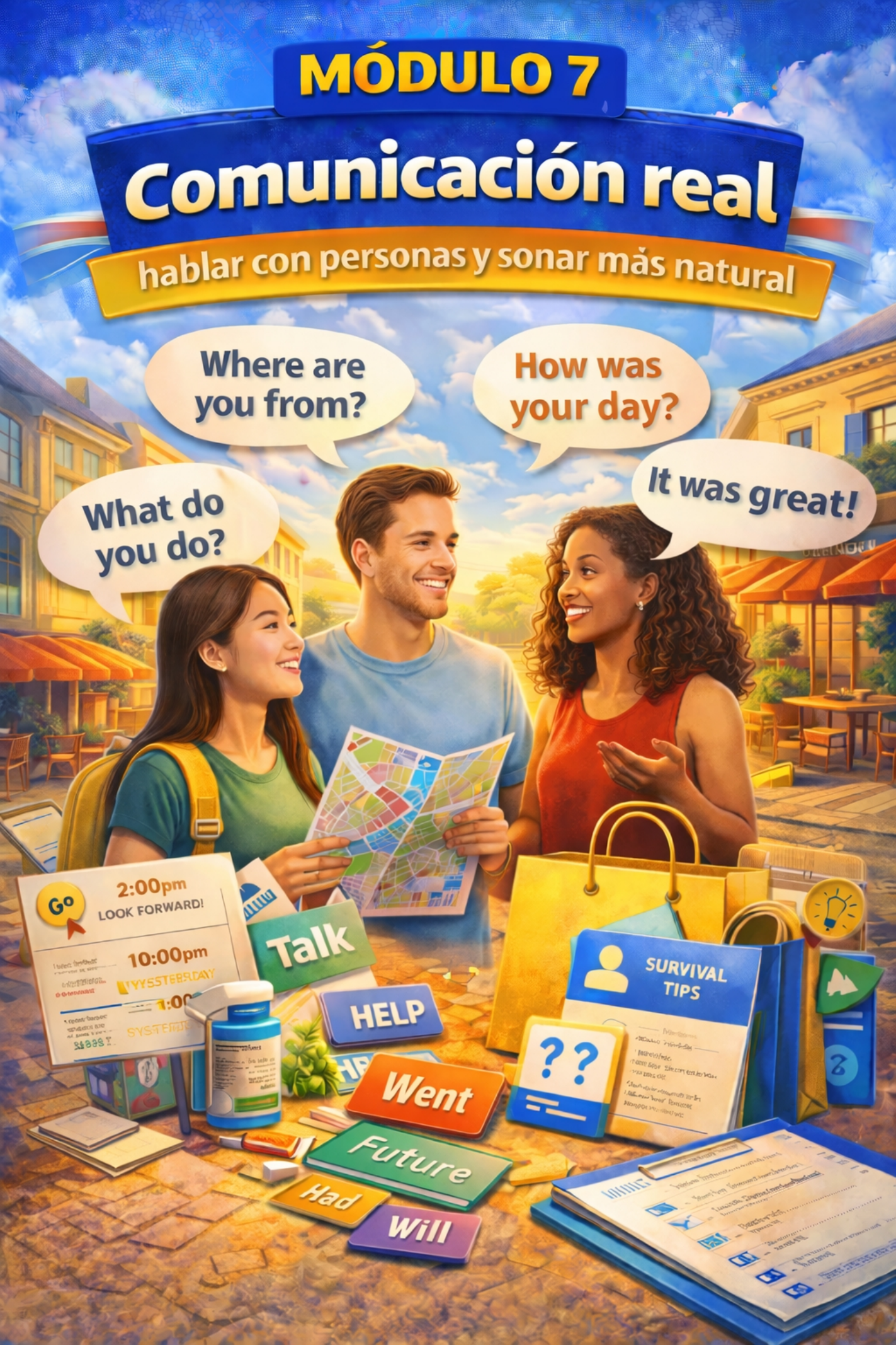 Guía de Inglés para Viajeros – 7 PDFs + 7 Audios